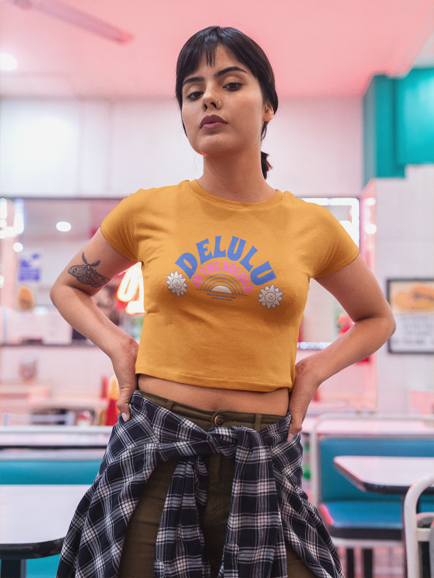 Delulu is the Solulu Crop T-shirt
