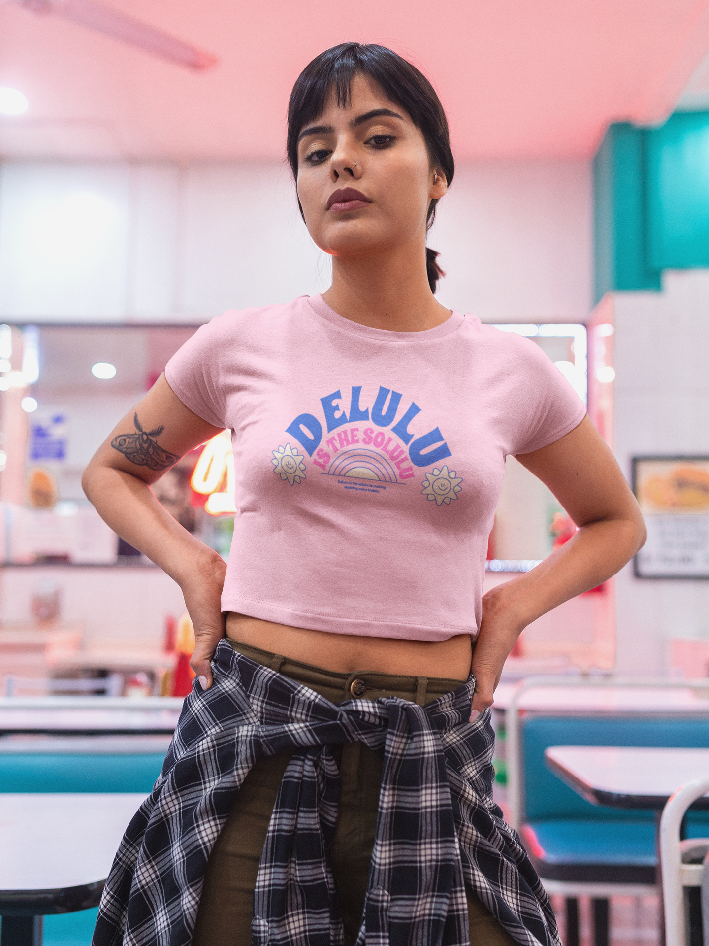 Delulu is the Solulu Crop T-shirt