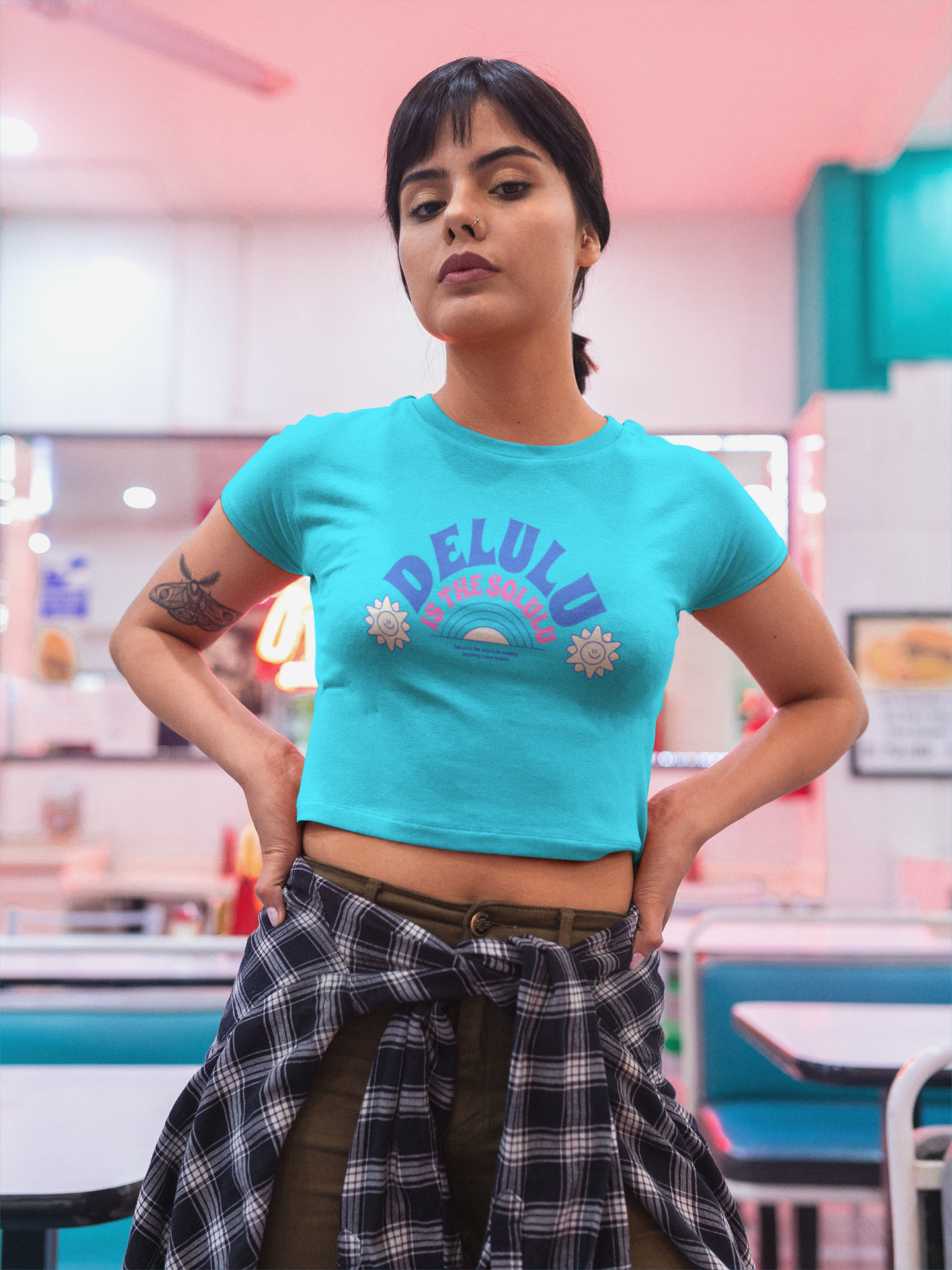 Delulu is the Solulu Crop T-shirt