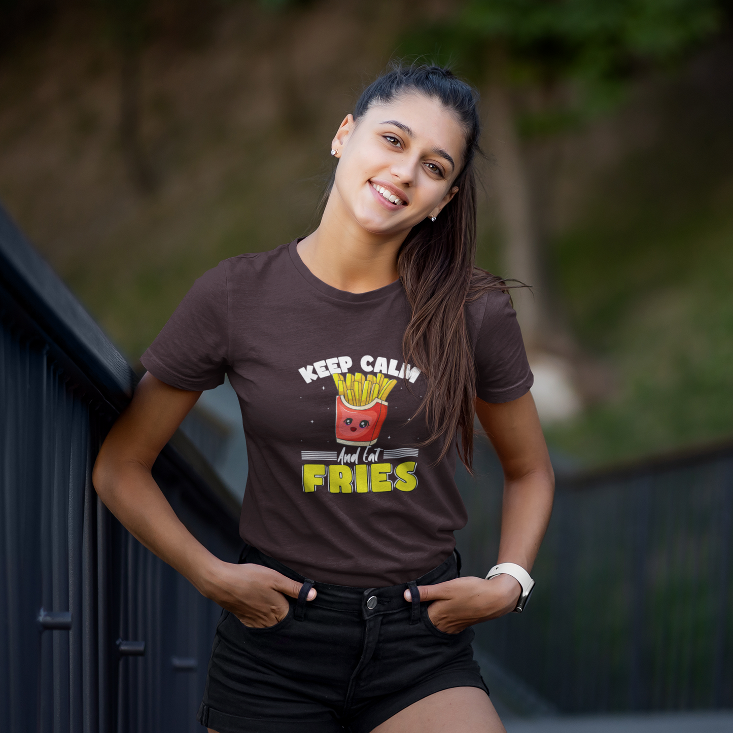 Keep Calm and Eat Fries Women T-shirt