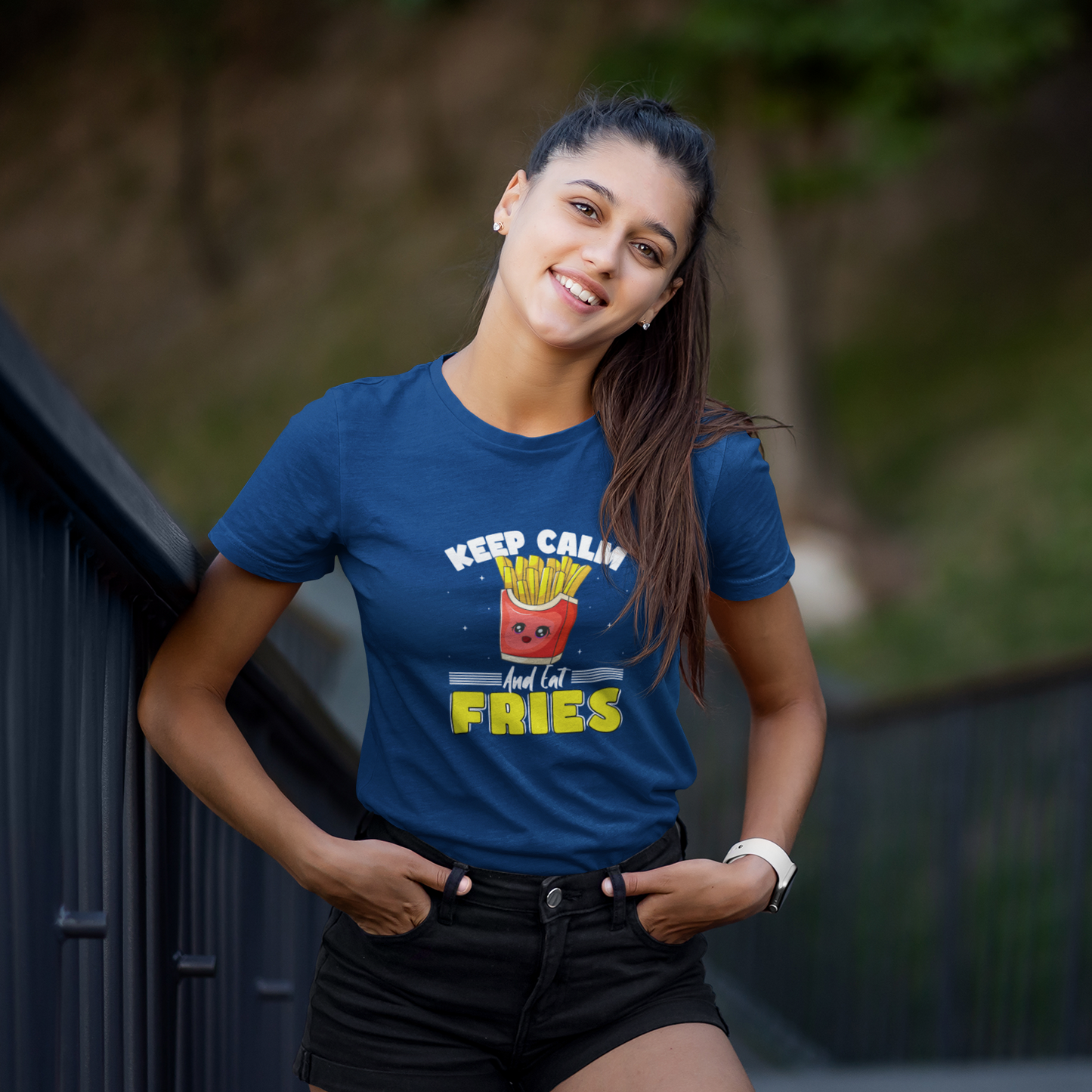 Keep Calm and Eat Fries Women T-shirt