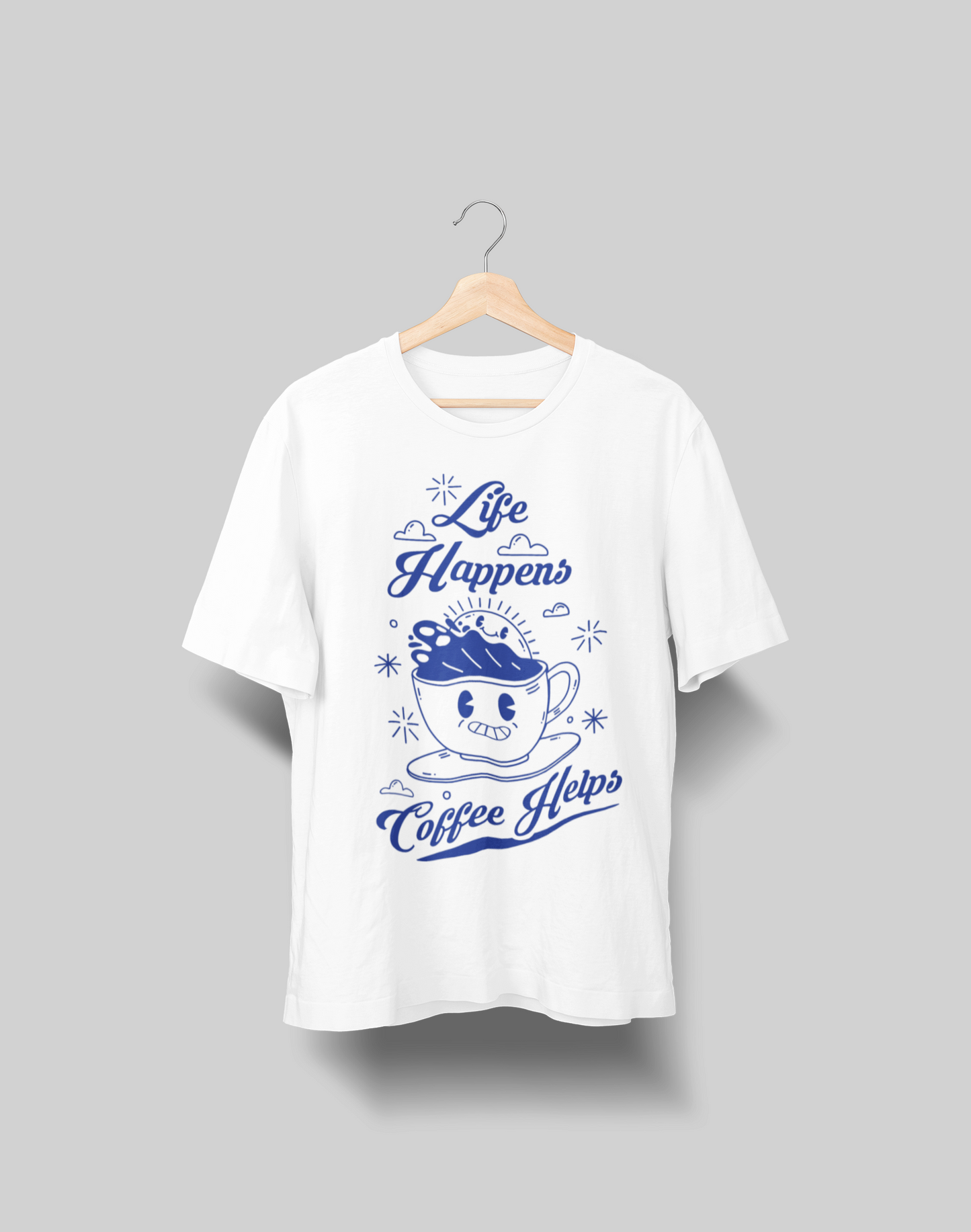 Life happens Coffee helps Oversized T-shirt