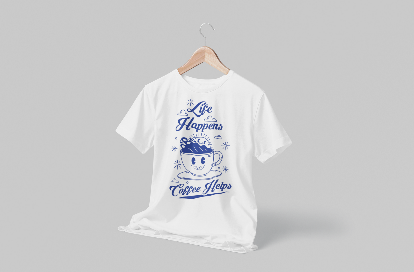 Life happens Coffee helps Oversized T-shirt