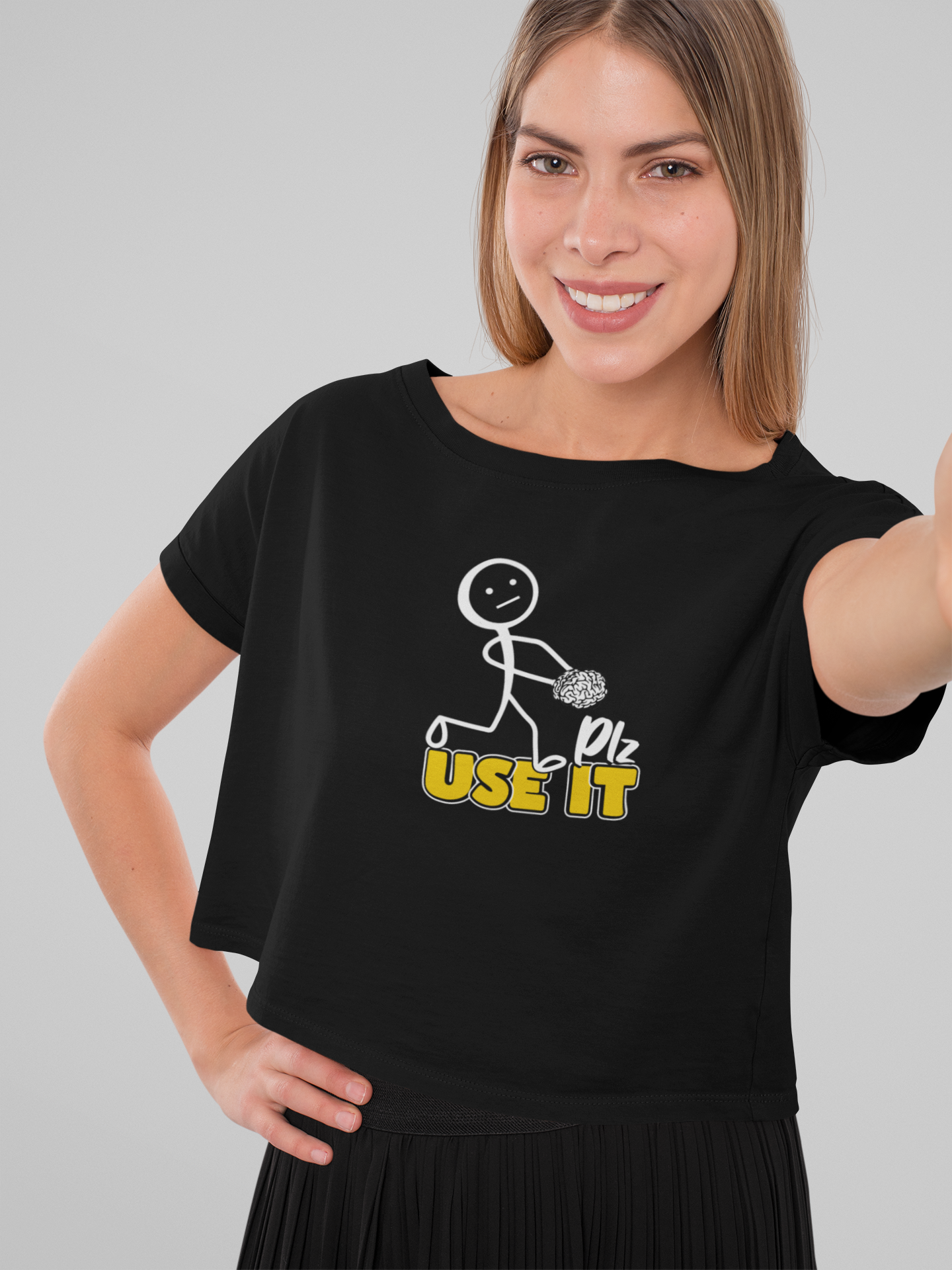 Plz Use it Crop T-shirt