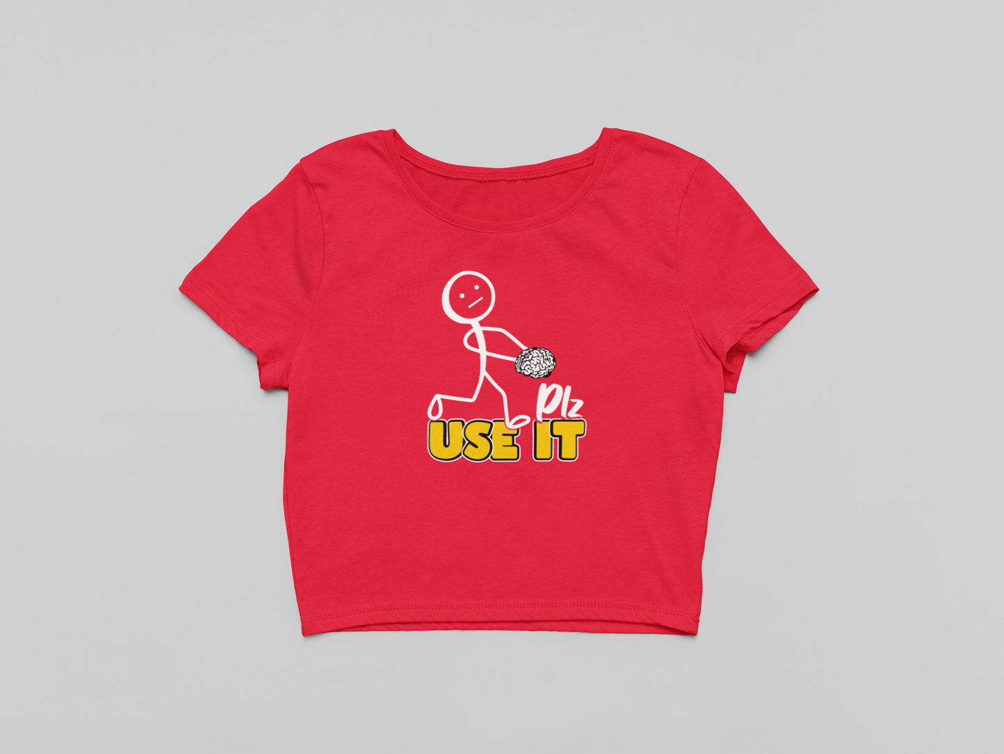 Plz Use it Crop T-shirt