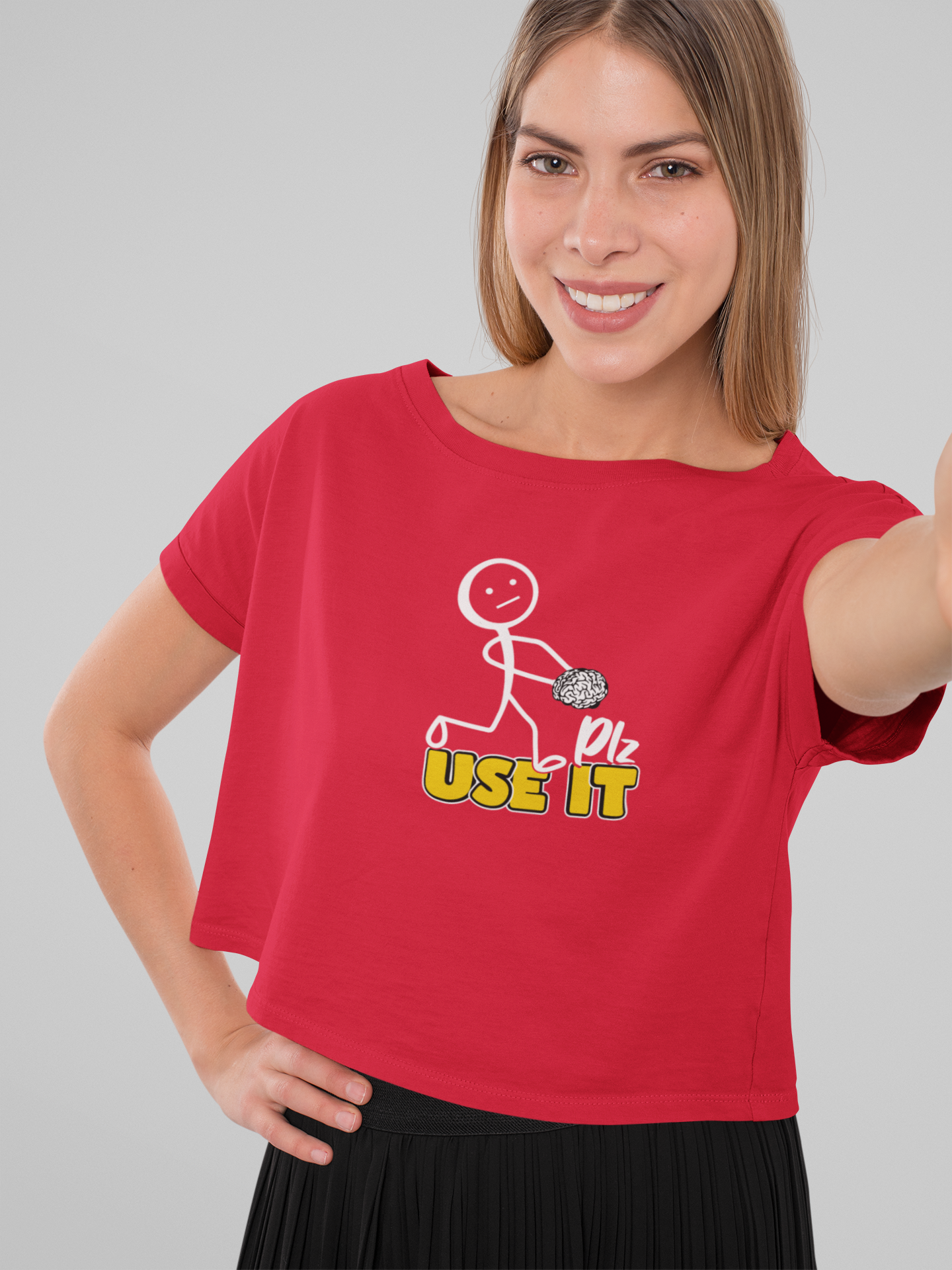 Plz Use it Crop T-shirt