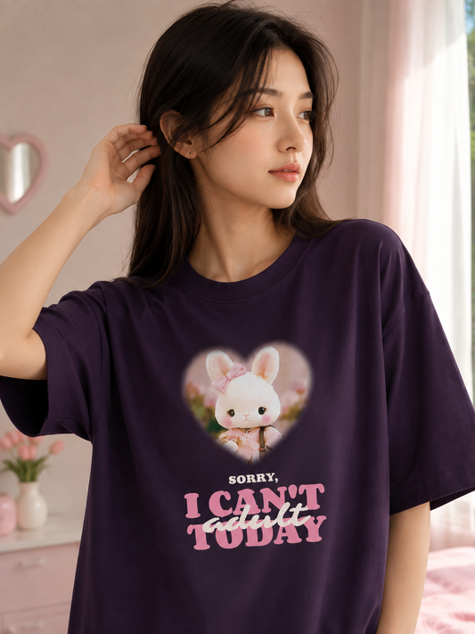 Sorry, I Can't Adult Today Oversized T-Shirt