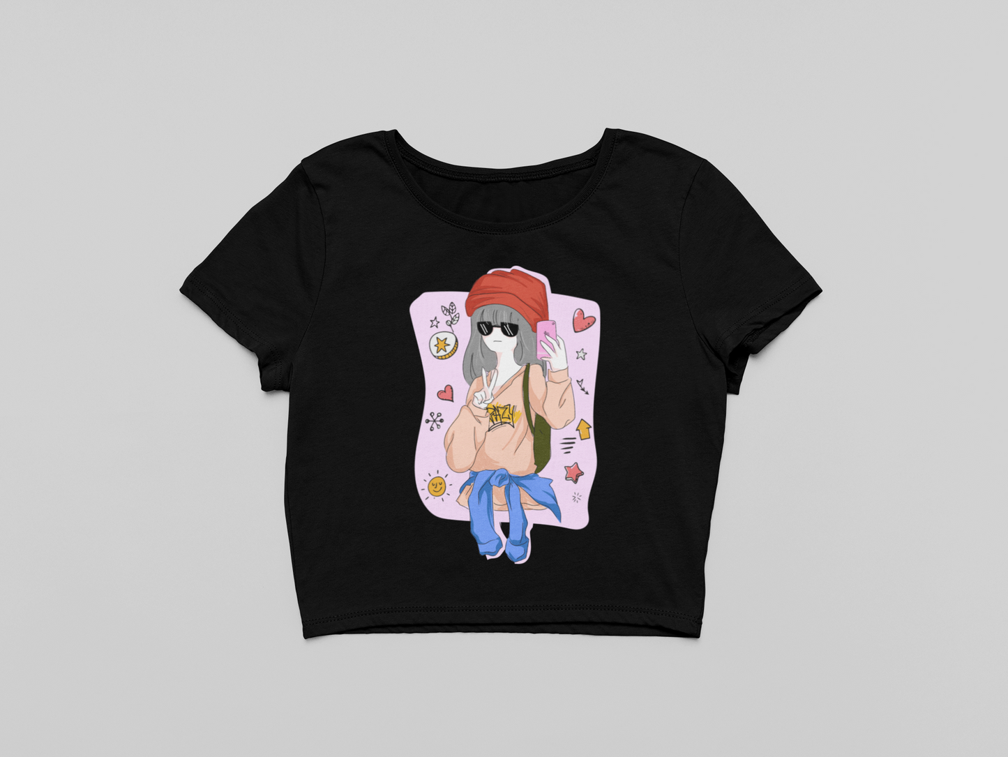 Selfie vibes Crop T-shirt