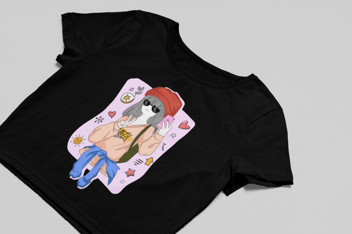 Selfie vibes Crop T-shirt