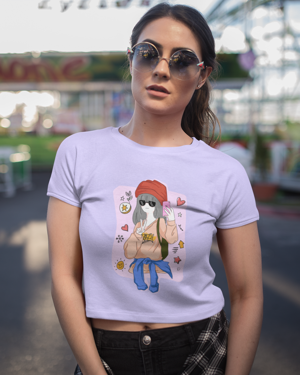 Selfie vibes Crop T-shirt