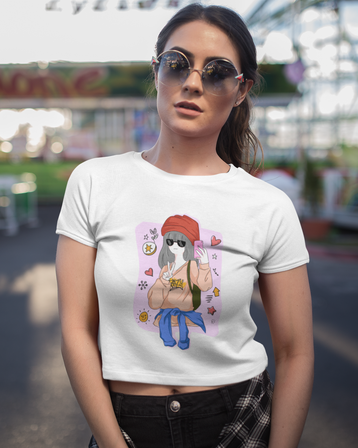 Selfie vibes Crop T-shirt