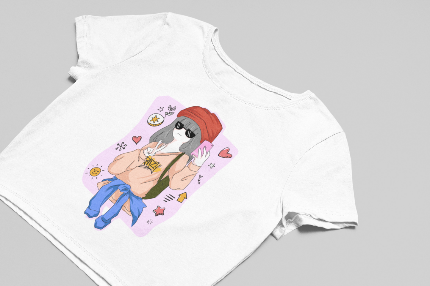 Selfie vibes Crop T-shirt