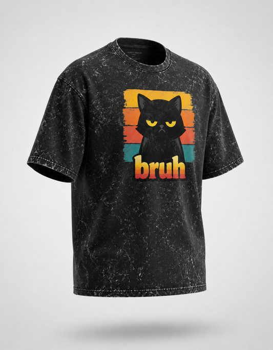 Bruh Acid Washed Oversized Tee