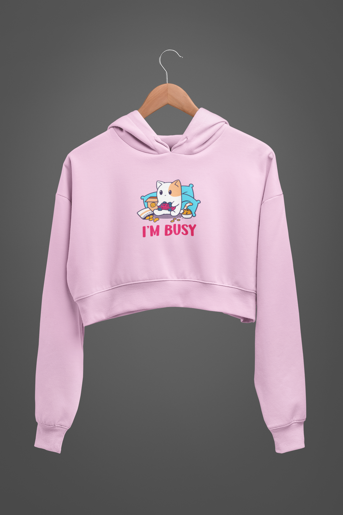 I'm busy Crop Hoodie
