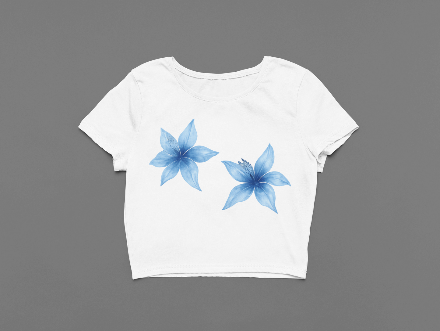 Blue Floral Crop Top