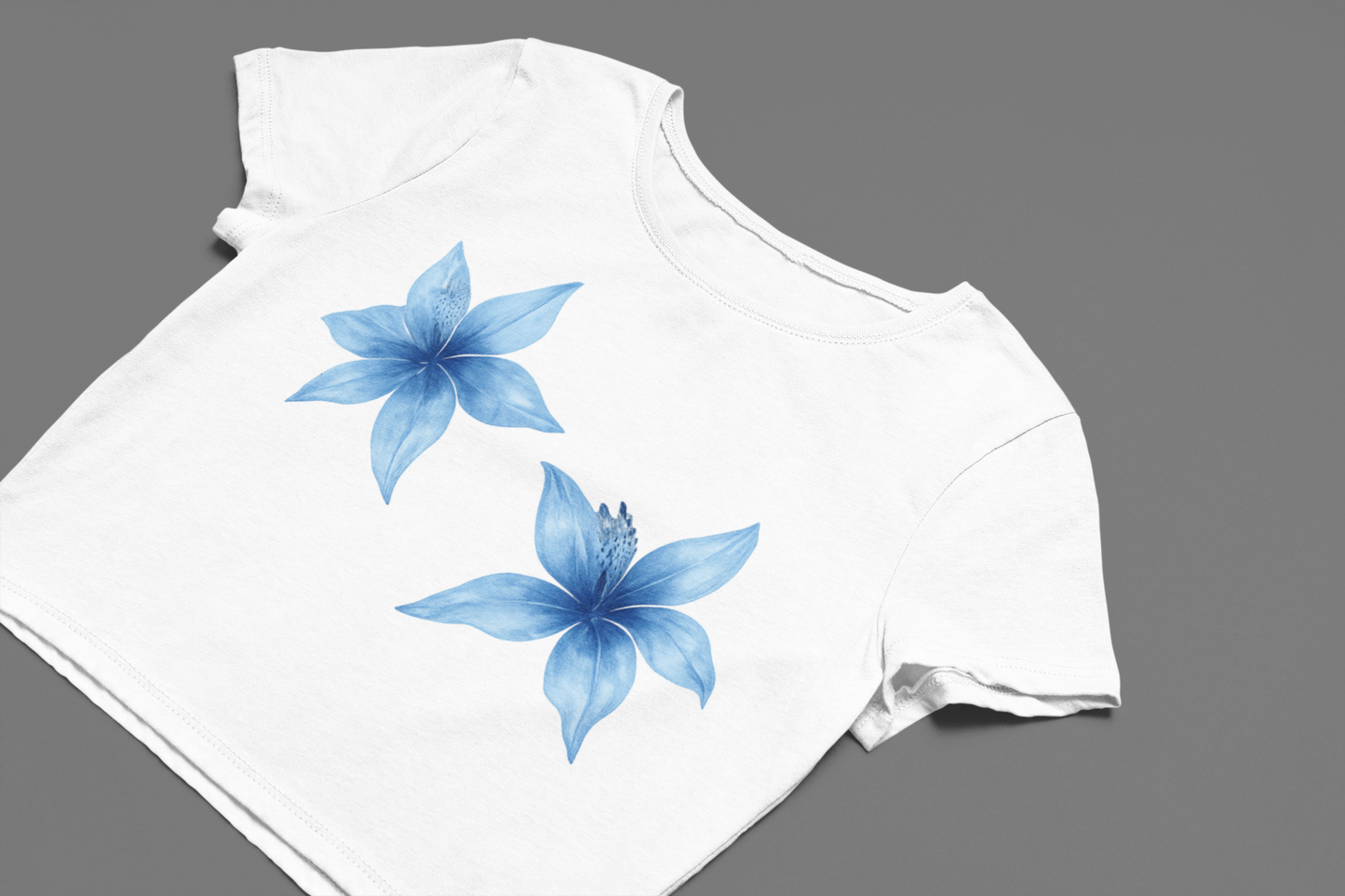 Blue Floral Crop Top