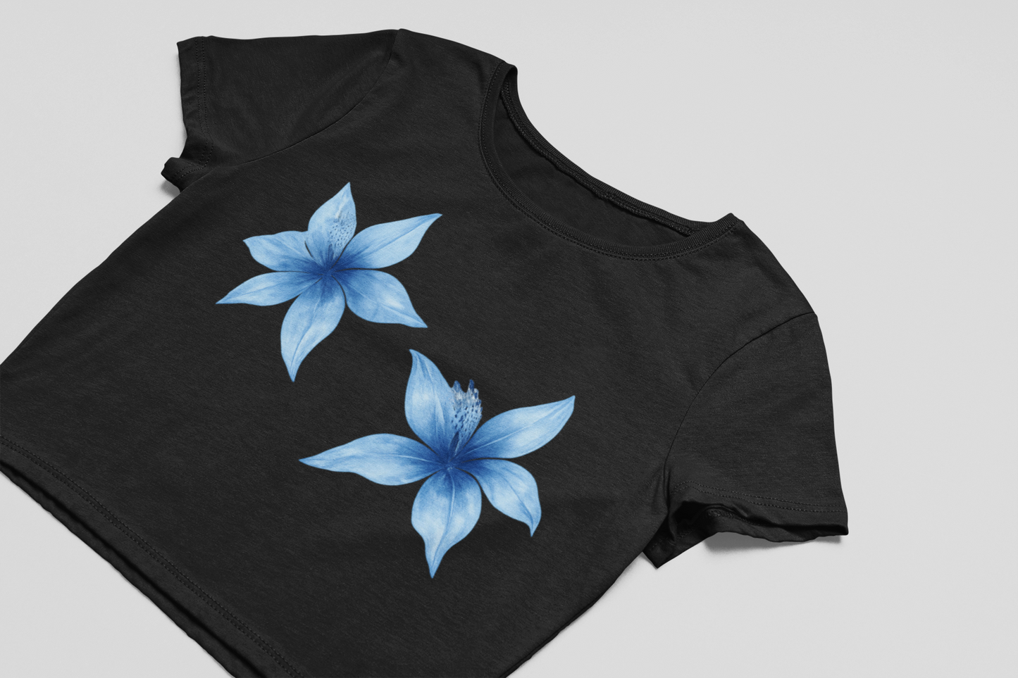 Blue Floral Crop Top