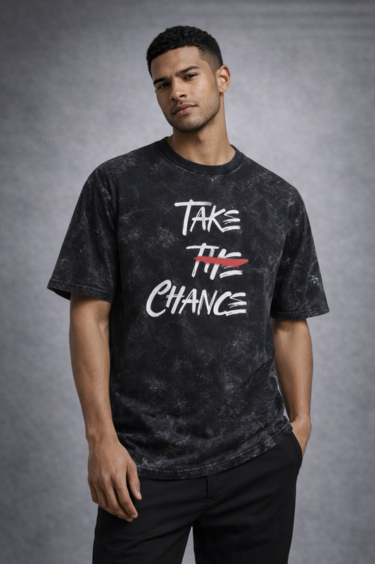 Take The Chance Unisex Acid Washed Oversized Tee