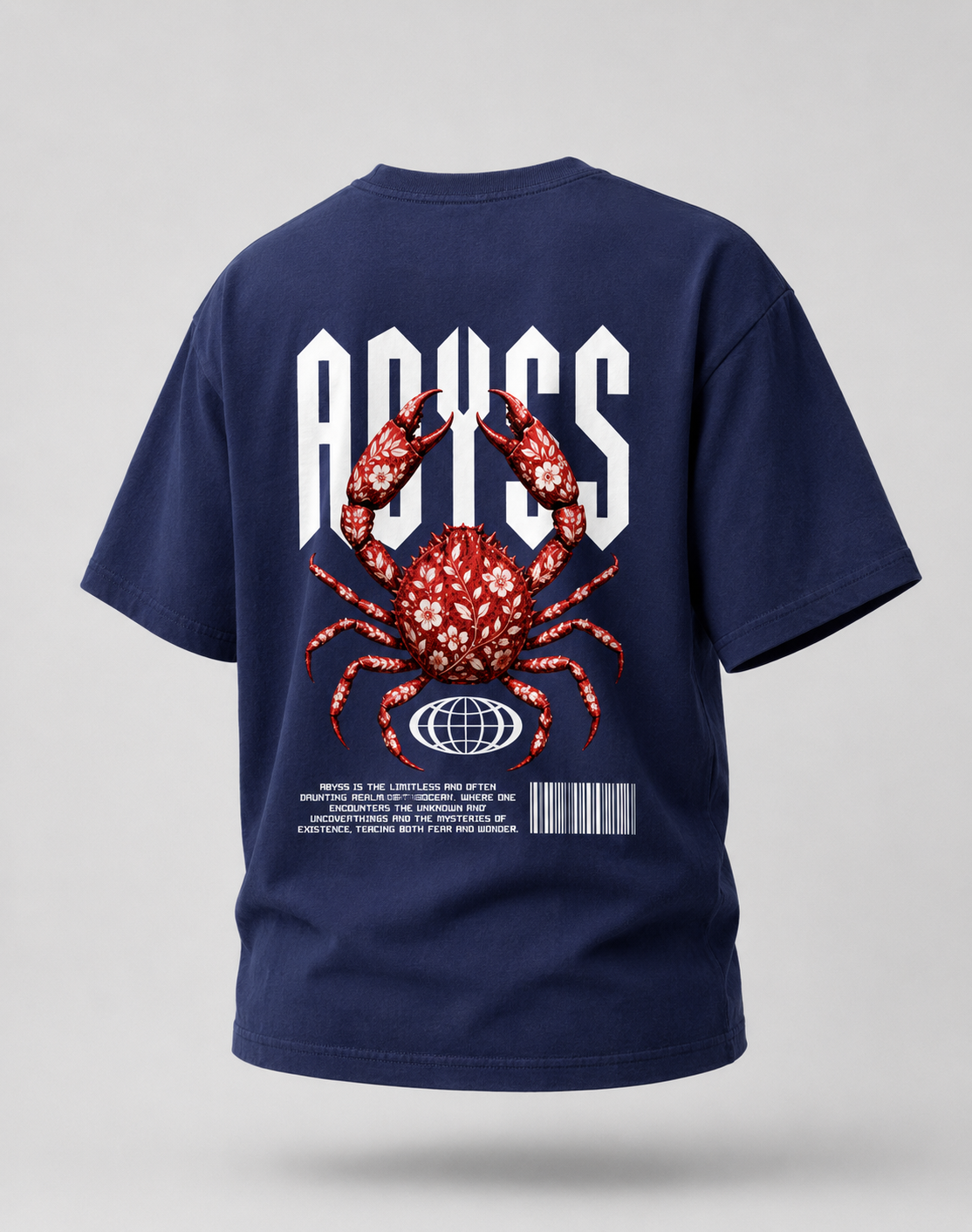 Abyss Floral Crab Oversized Graphic T-Shirt