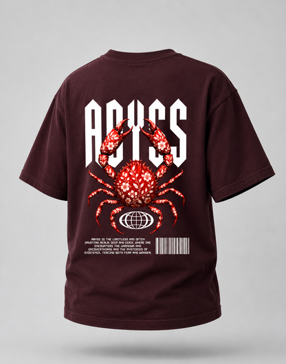 Abyss Floral Crab Oversized Graphic T-Shirt