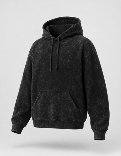 Black Unisex Acid Wash Hoodie