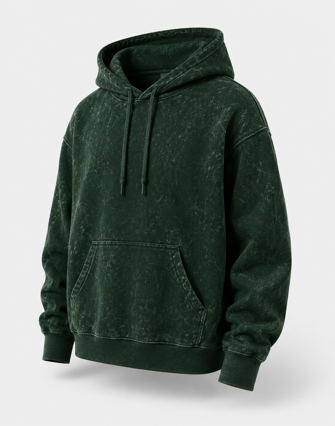 Bottle Green Unisex Acid Wash Hoodie