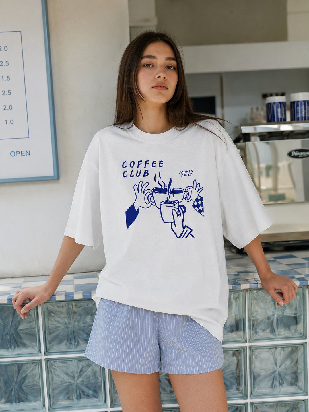 Coffee Club Streetwear Oversized Graphic T-Shirt