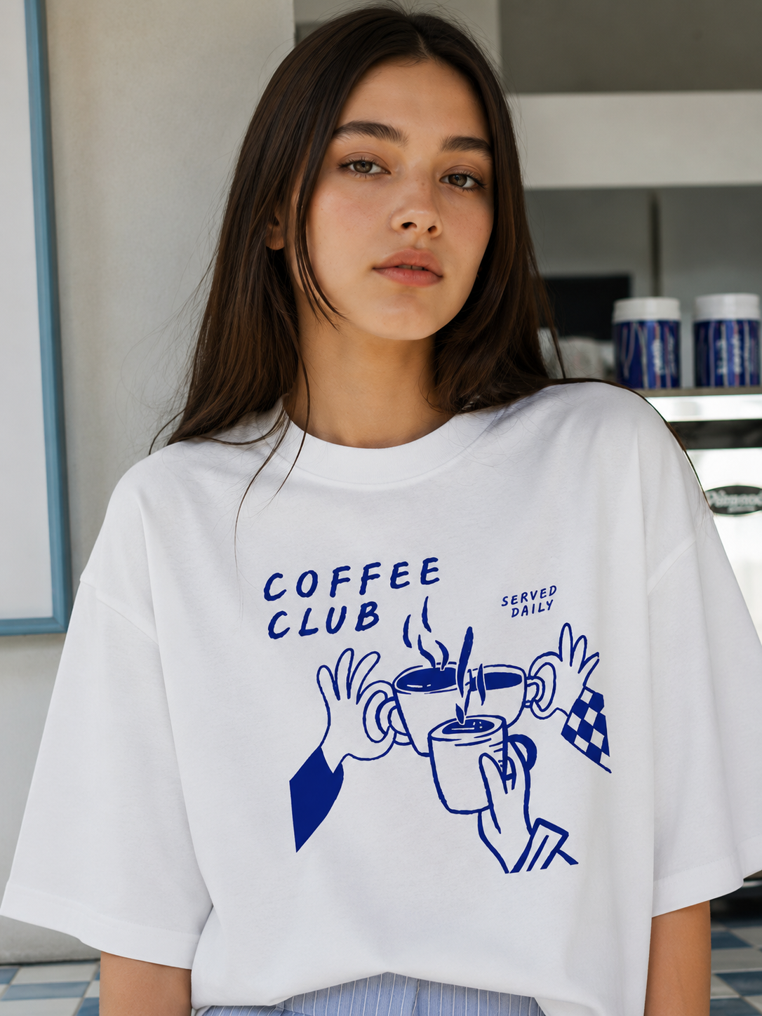 Coffee Club Streetwear Oversized Graphic T-Shirt