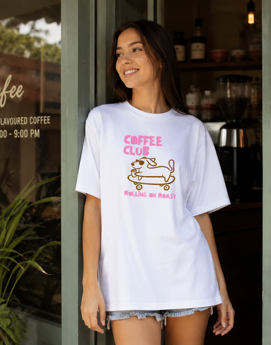 Coffee Club – Rolling on Roast Oversized T-Shirt