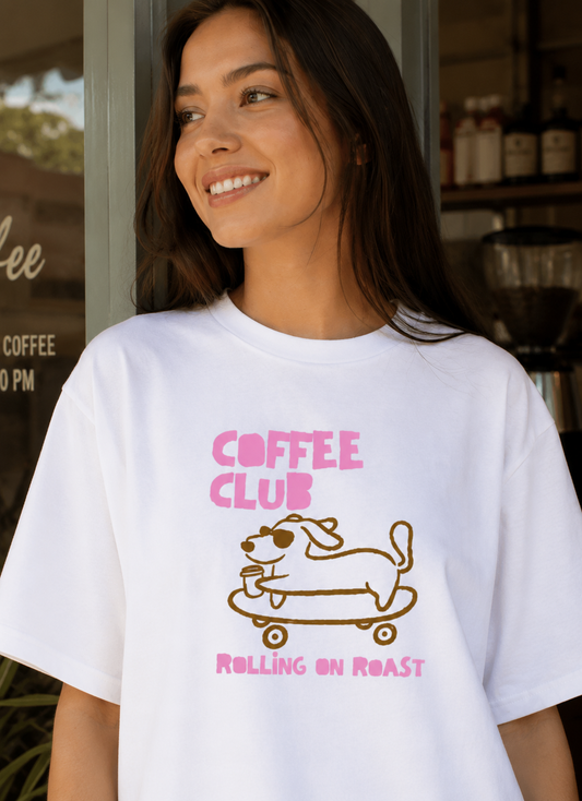 Coffee Club – Rolling on Roast Oversized T-Shirt