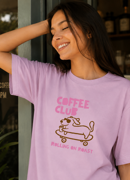 Coffee Club – Rolling on Roast Oversized T-Shirt