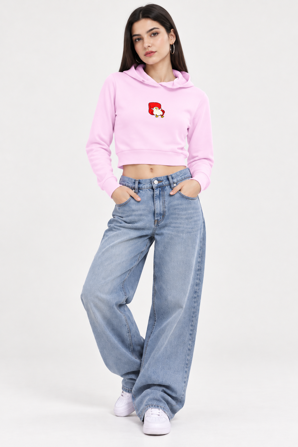 Lazy Duck Crop Hoodie