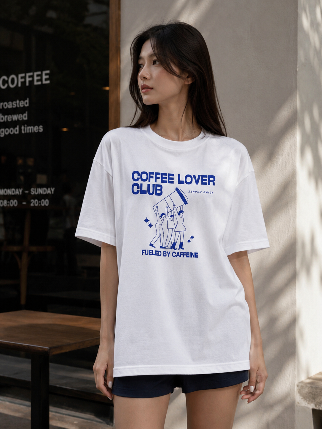 Coffee Lover Club – Fueled by Caffeine Oversized T-Shirt