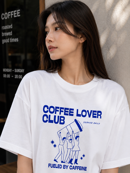 Coffee Lover Club – Fueled by Caffeine Oversized T-Shirt
