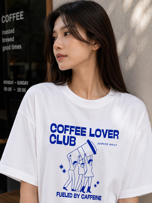 Coffee Lover Club – Fueled by Caffeine Oversized T-Shirt