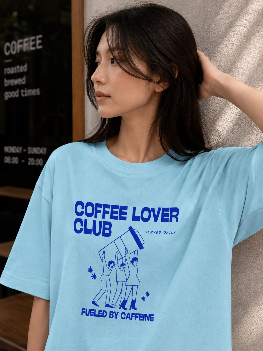 Coffee Lover Club – Fueled by Caffeine Oversized T-Shirt