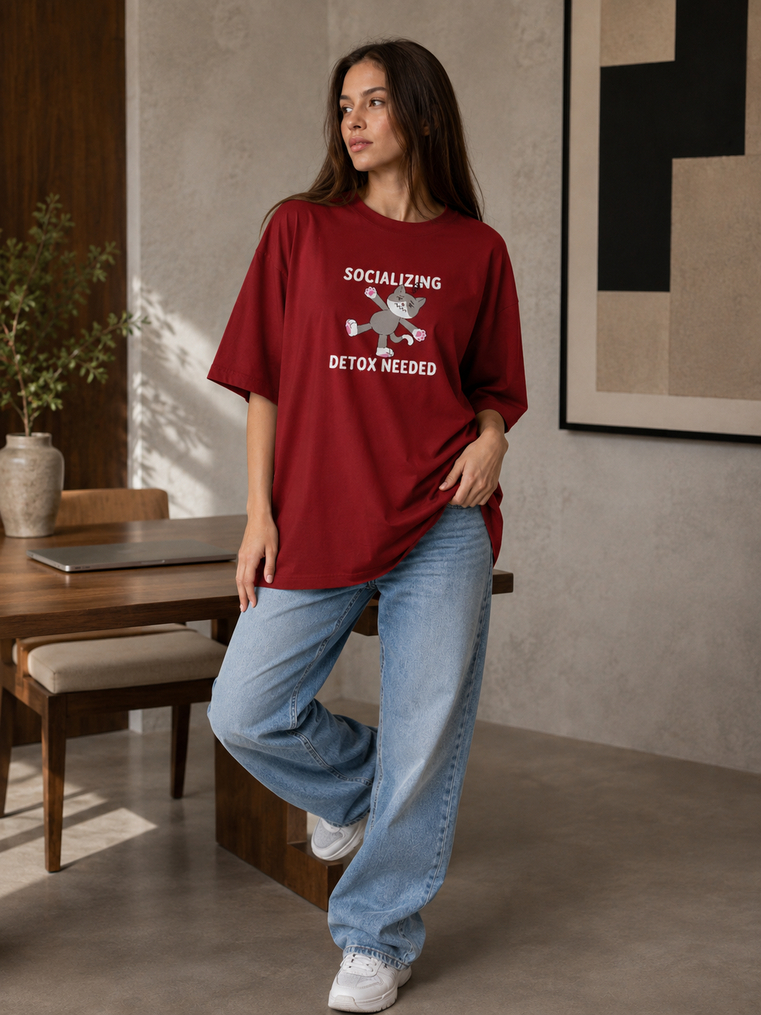 Socializing Detox Needed Women's Oversized T-Shirt
