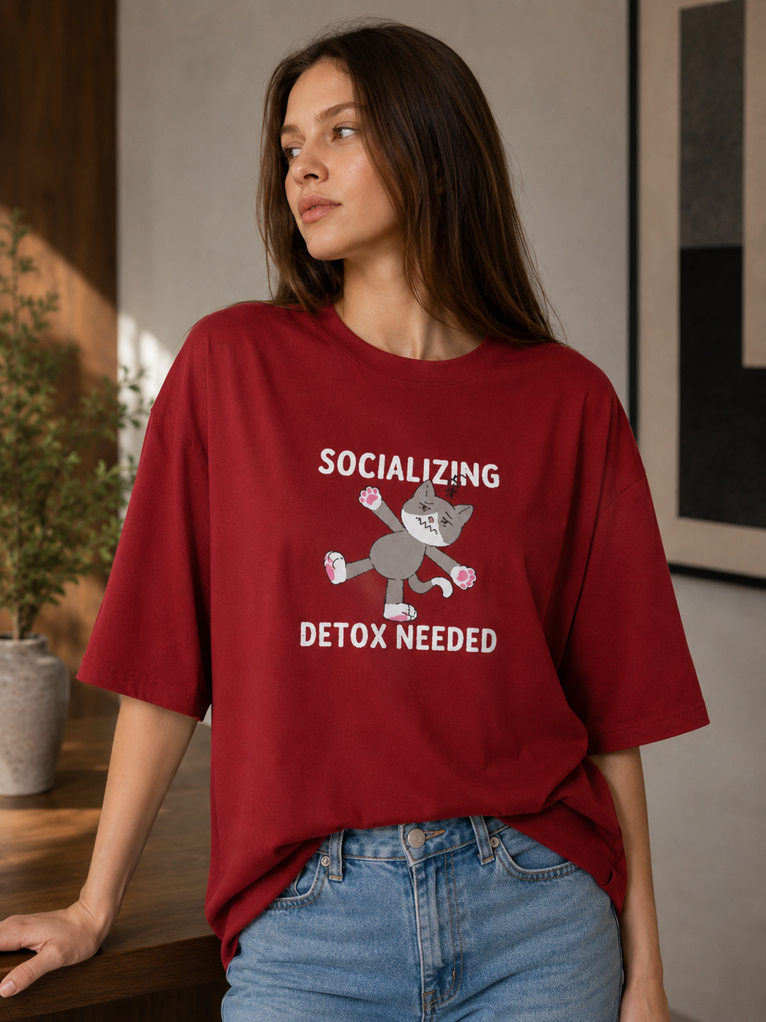 Socializing Detox Needed Women's Oversized T-Shirt