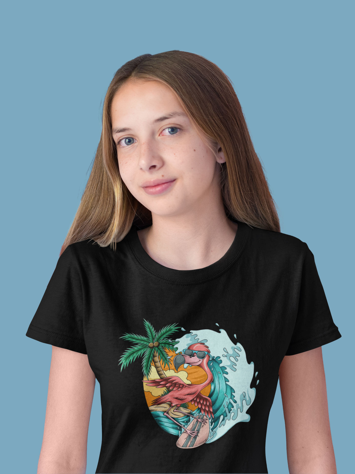 Flamingo Surf Girl's T-shirt