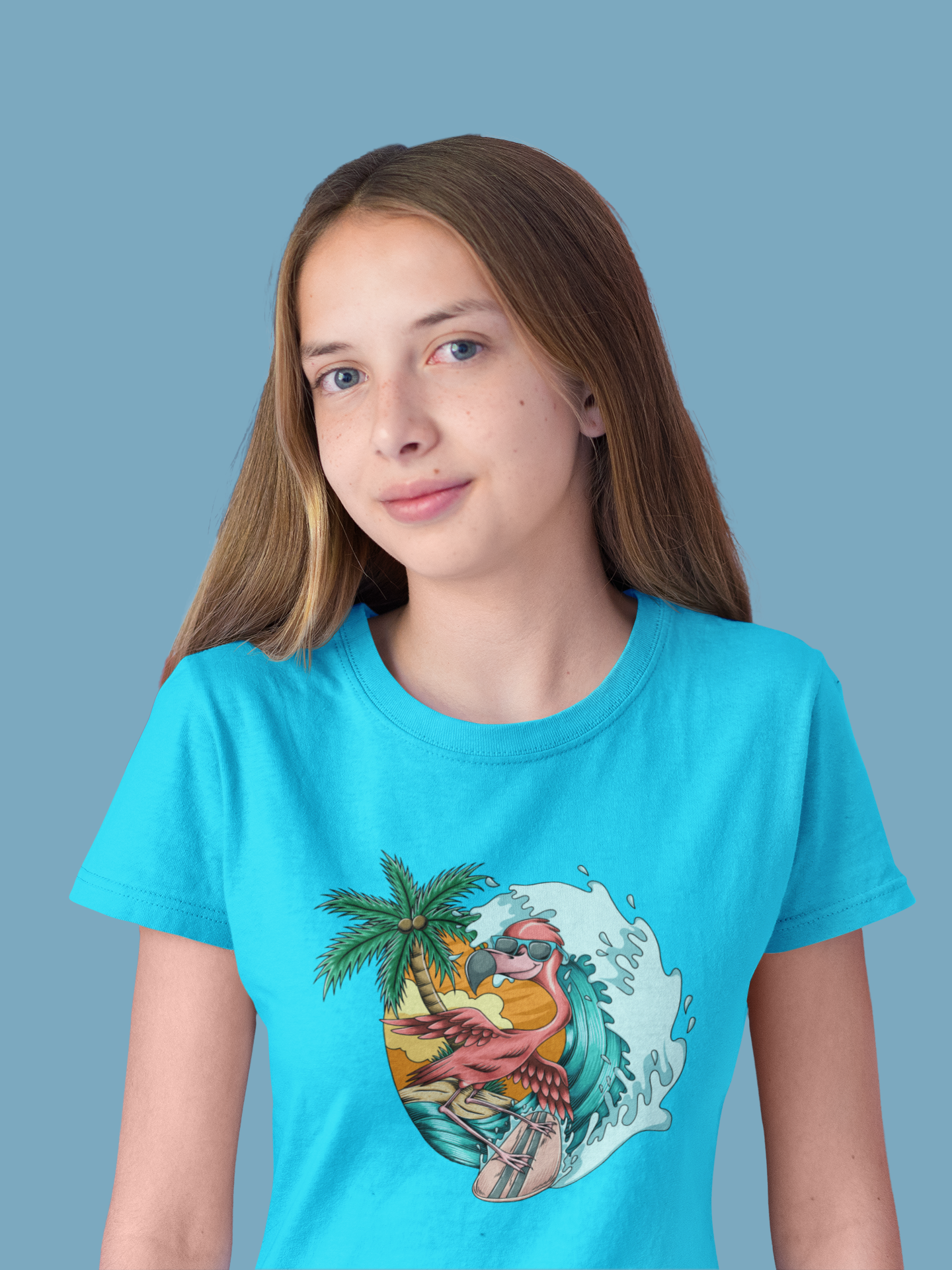 Flamingo Surf Girl's T-shirt