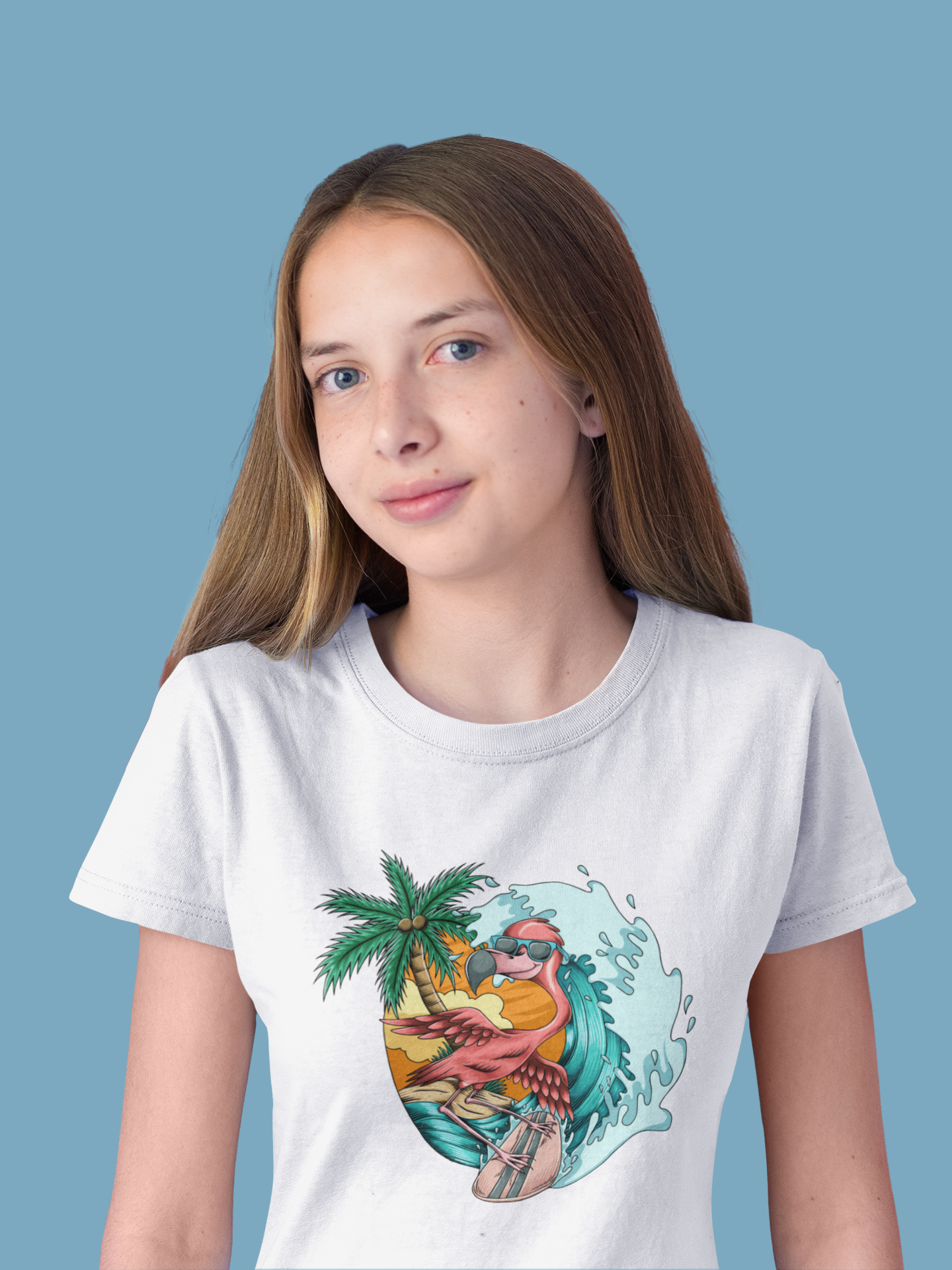 Flamingo Surf Girl's T-shirt