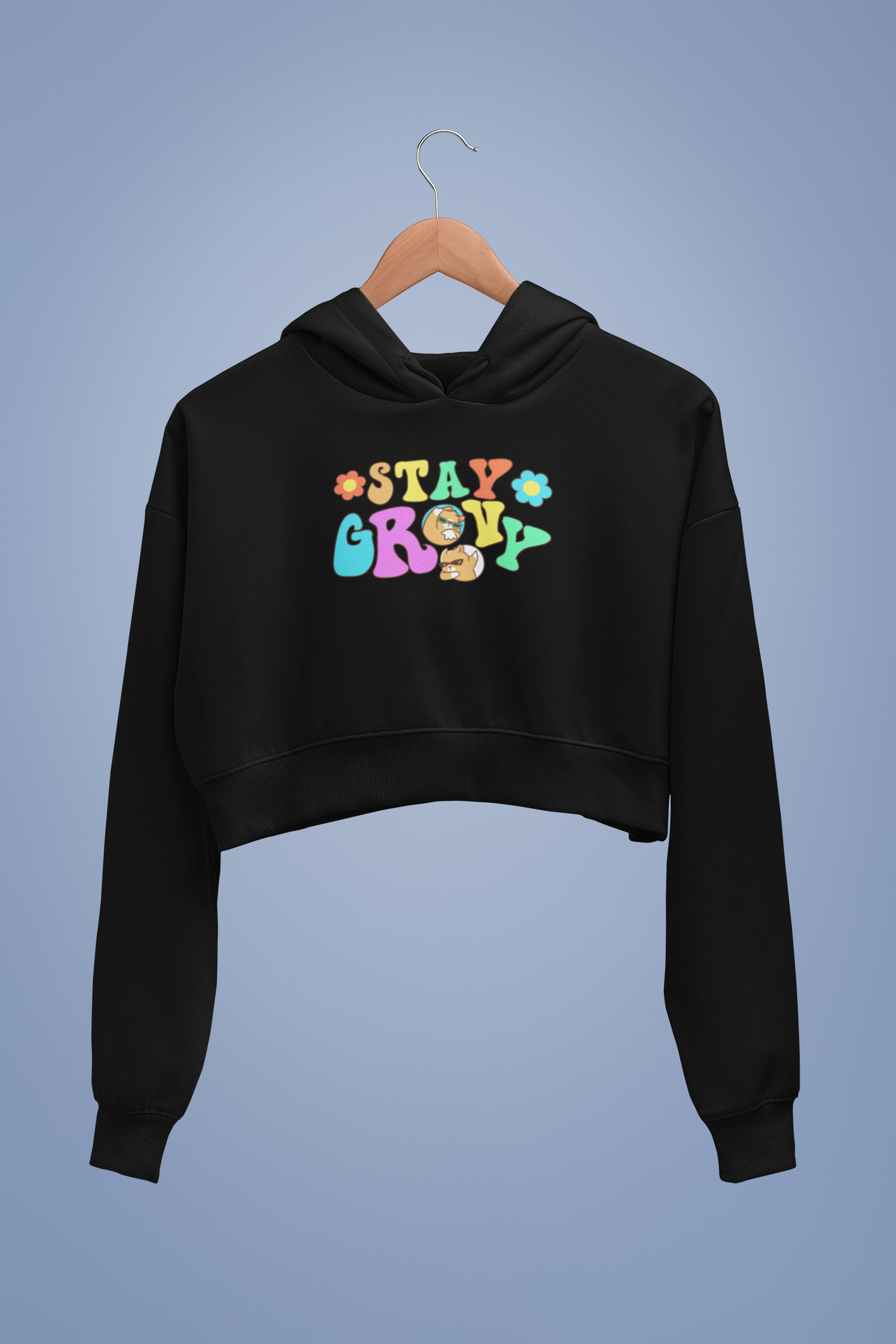 Stay Groovy Women Crop Hoodie