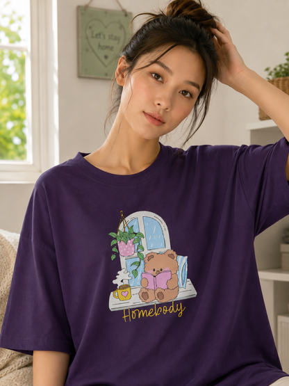 Homebody Teddy Bear Women’s Oversized T-Shirt