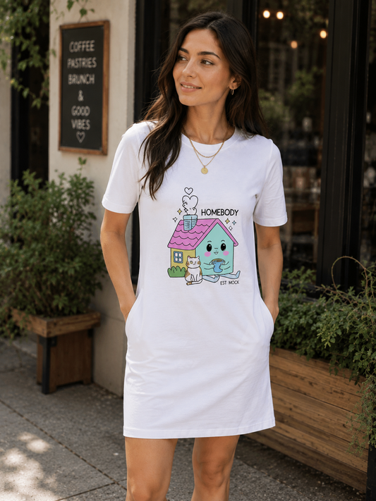 Cute Homebody T-Shirt Dress