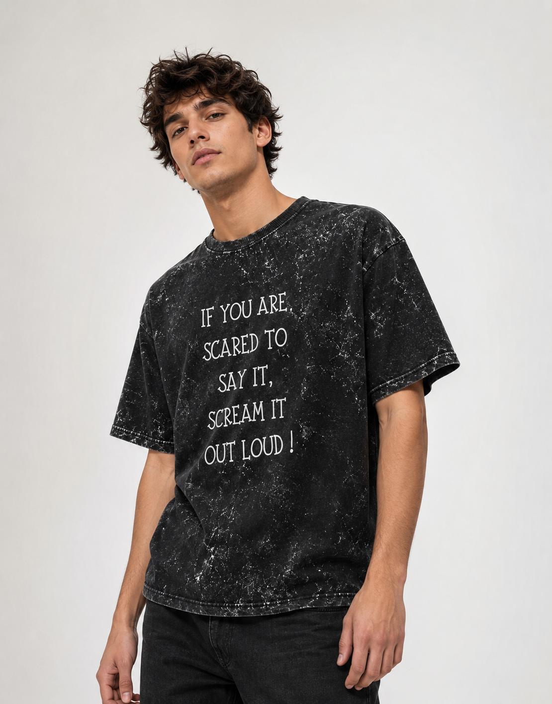 Scream It Out Loud Unisex Acid Washed Oversized T-shirt