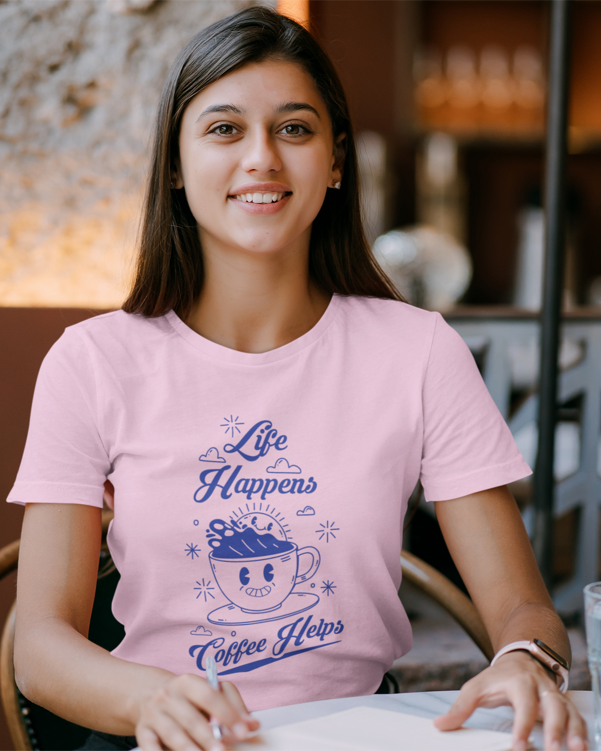 Life happens Coffee helps Women's T-shirt