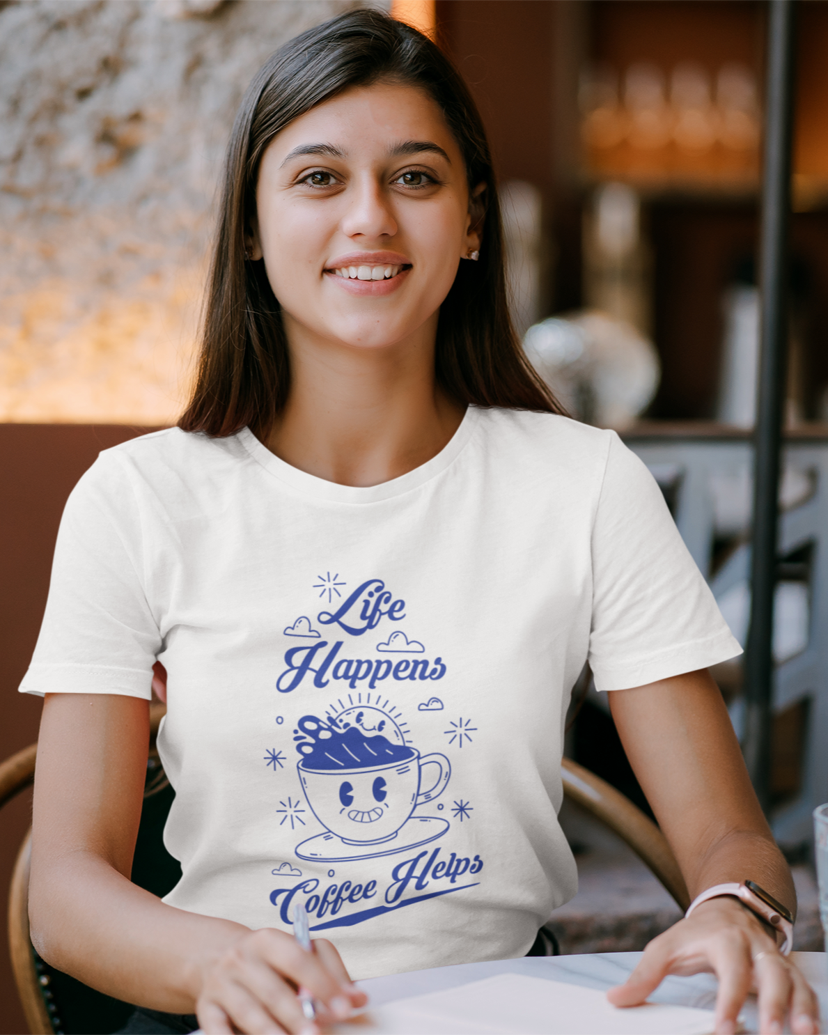 Life happens Coffee helps Women's T-shirt