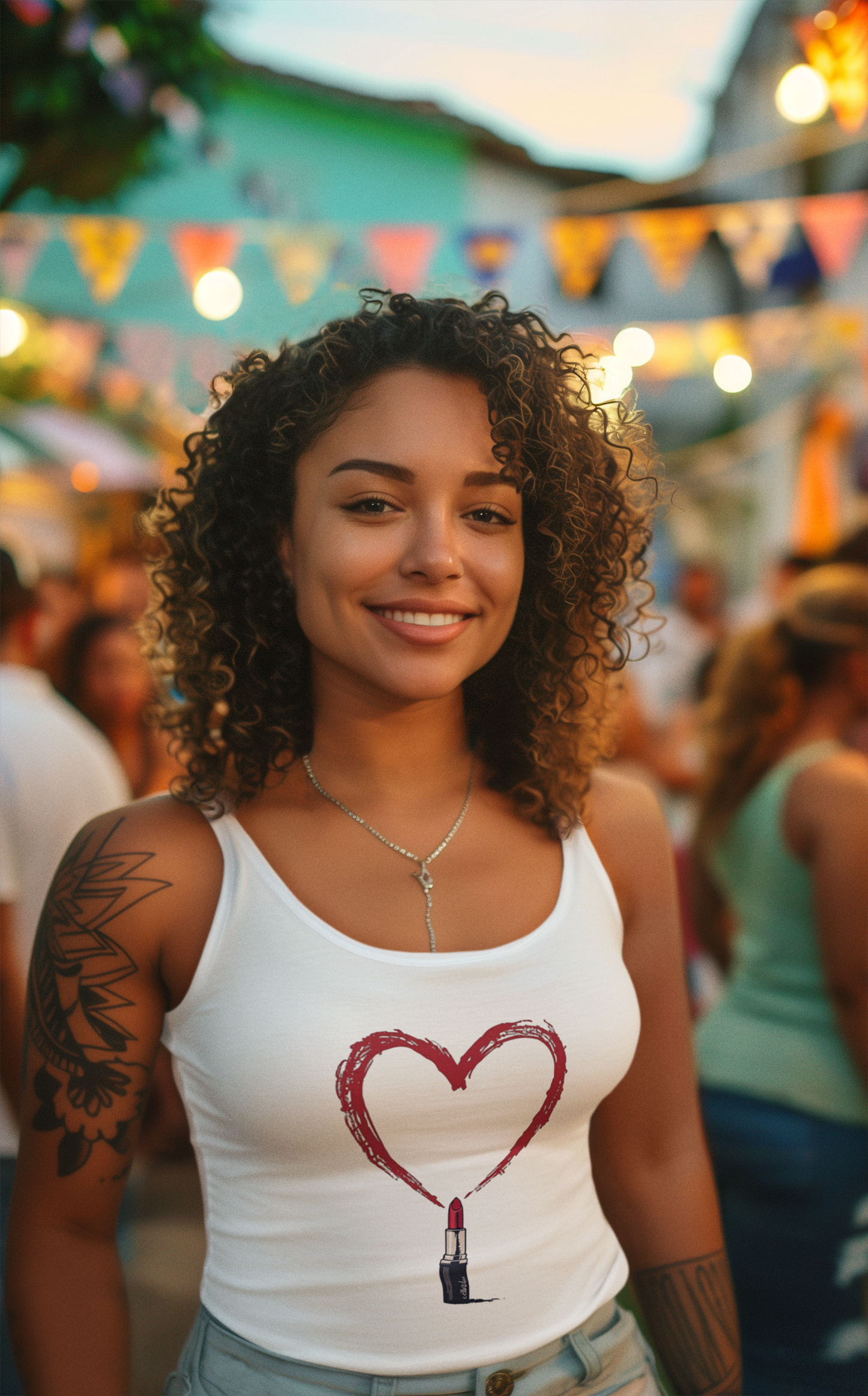 Lipstick Love Women Crop Tank Top