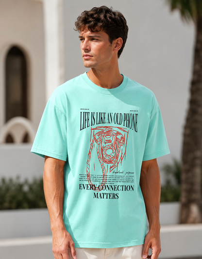 Life is like an Old Phone Unisex Oversized T-Shirt