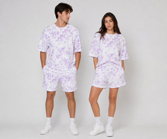 Lavender Unisex Tie Dye Oversized Co-ord set